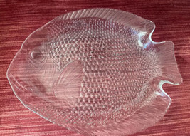 Vintage Set Of 6-Arcoroc France Clear Glass Fish Plates Textured, New In Box - £35.87 GBP