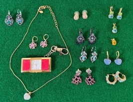 Nice Rare Vintage JOAN RIVERS Lot of Earrings with Colorful Stones Dangle, Etc - £39.68 GBP