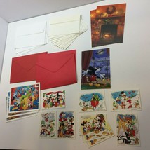 Vtg Disney Hallmark Holiday Christmas Tree Mickey Mouse Friends Cards Envelopes - £15.72 GBP