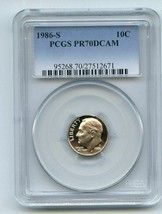 1986 S 10C Roosevelt Dime Proof PCGS PR70DCAM  20220014b - £19.60 GBP