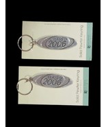 Set of 2 Solid Pewter Keyring Key Chain Fob Ring &quot;Class of 2006&quot; W/ Cros... - $18.98 CAD