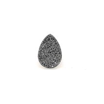 Black Druzy Quartz Pear Cabochon AAA Quality Available in 10x7MM-14x9MM - £9.59 GBP