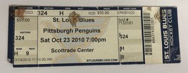 St. Louis Blues Vs Pittsburgh Penguins 2010 Scottrade Ticket Stub - £5.77 GBP