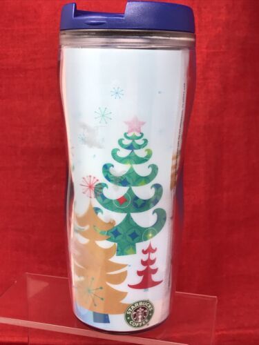 STARBUCKS 3D Lenticular 2006 Holiday Tumbler Hologram Christmas Trees 16 oz Cup - $12.38