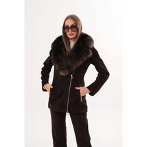 Vinci The Alessia Brown Leather & Fox Fur Women Jacket image 10