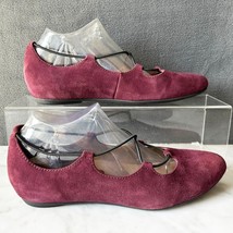 Earthies Essen Burgundy/Prune Suede Leather Ballet Flats - Women&#39;s Size 9.5 - $713.38 MXN