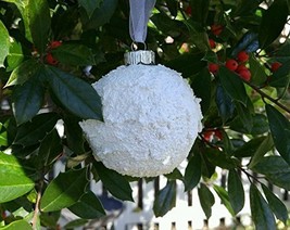 (Set of 4) Handmade Snowball Sparkle Hanging Christmas Ornament, Xmas Tree Decor - £22.19 GBP