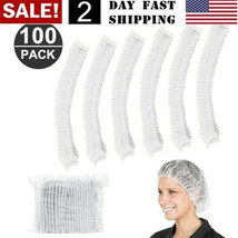 Us! 100 Pcs Disposable Bouffant Elastic Hair Restraint Non-Woven Surgical Caps - £22.81 GBP