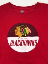 NHL XL Red Men&#39;s T-Shirt Chicago Blackhawks Hockey Team Short Sleeve - £5.12 GBP