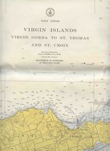  Virgin Islands Map Virgin Gorda to St Thomas &amp; St Croix 1972  - £37.99 GBP