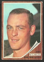 Minnesota Twins Jerry Zimmerman 1962 Topps Baseball Card 222 g/vg - £0.98 GBP