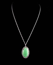 Art Deco  Necklace-  1920s peking glass necklace - Vintage green Wedding gift -  - £124.66 GBP