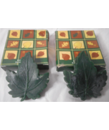 2 Avon Autumn Soap 2004 Savon Automne 1oz Decorative Green Leaf Shape NOS Boxed - $13.85