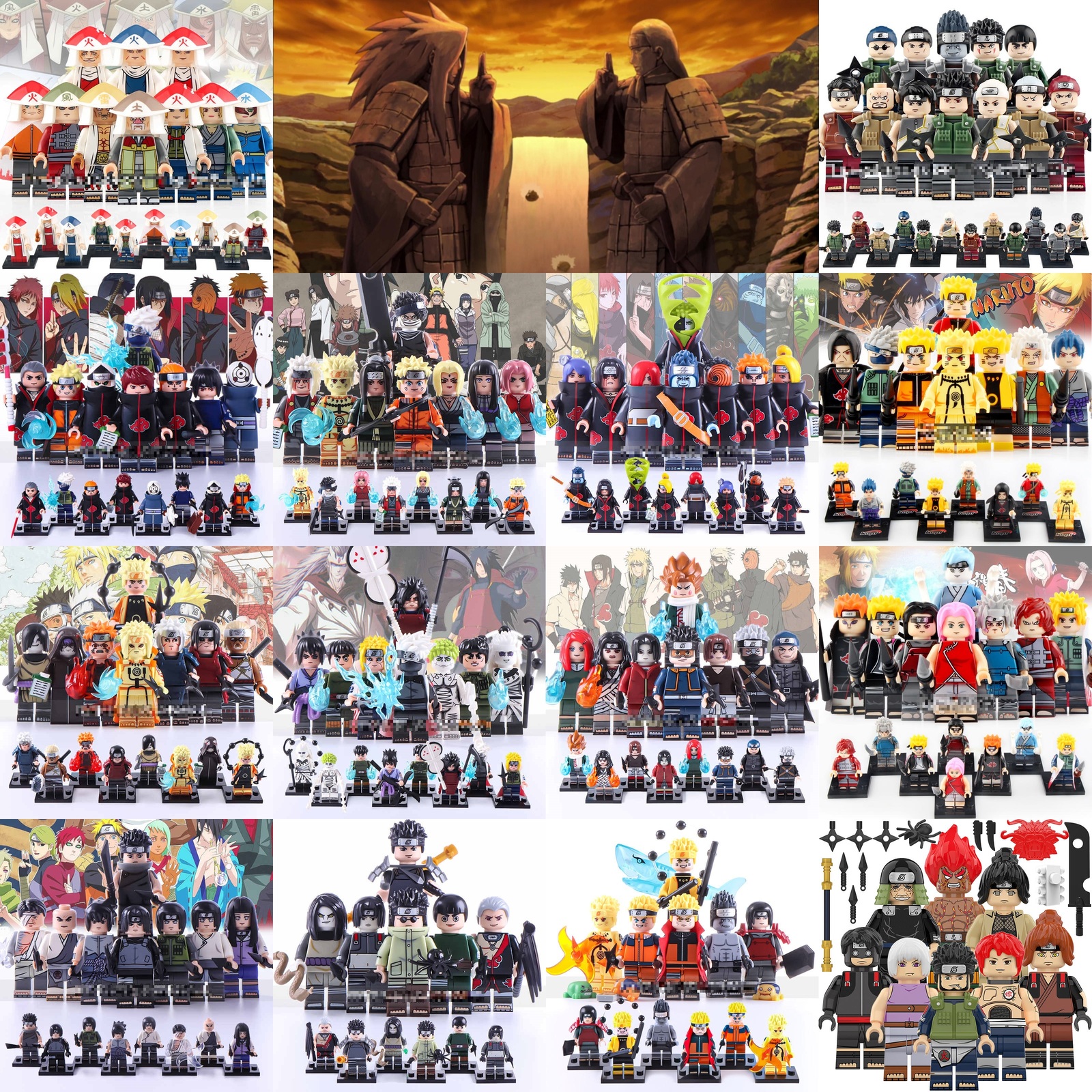 Naruto Madara Hashirama Hokage Akatsuki Itachi Kakashi 14 set Minifigures Bricks