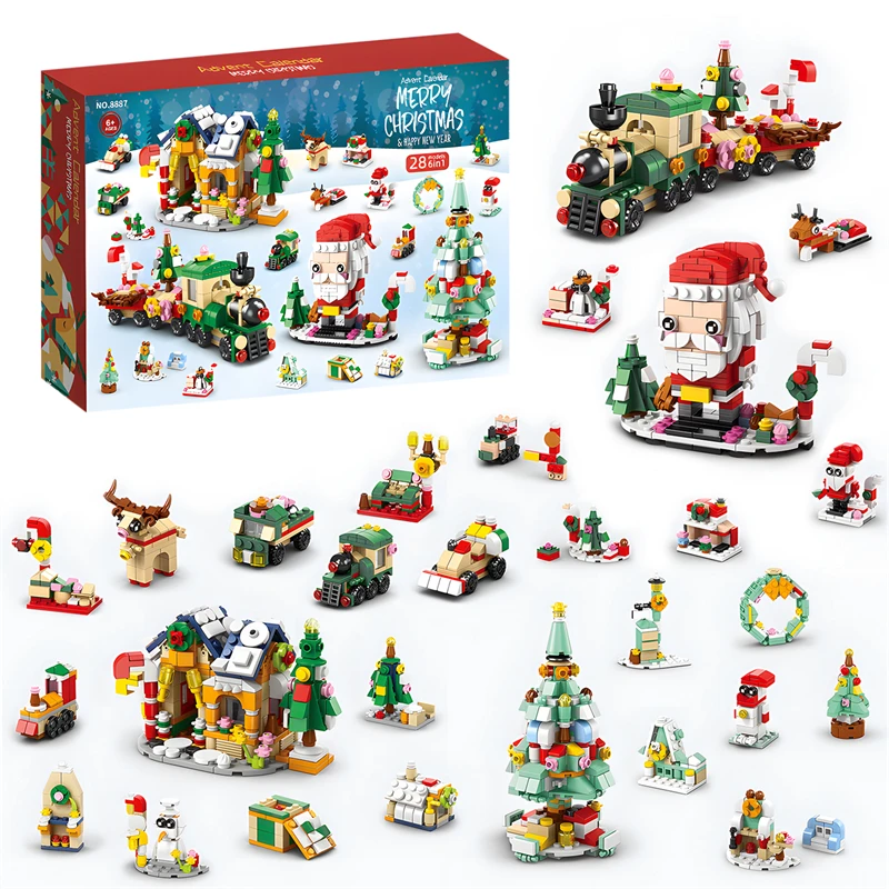 2023 Christmas Series Building Blocks Box for Kids Gift 24Days Christmas Advent - £33.88 GBP