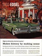 1959 rare vintage Classic Car AD the EDSEL green 4dr  from Ford E3 - $25.98