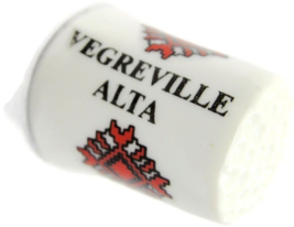 Thimble Vegreville Alta Town in Central Alberta Canada Porcelain Vintage - $11.87