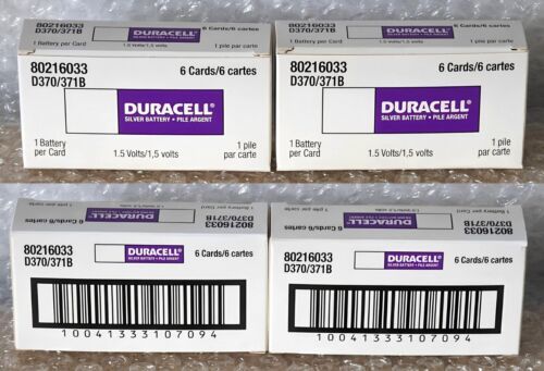 Duracell 370/371B Battery 1.5 Volt 12 Count New In Box