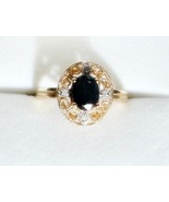 Charming Ring With 1.54ctw Genuine Sapphire and Diamonds (4/.04) 14K Yel... - $129.99