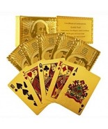 24 Ct.Gold Foil Poker Cards w/52 Cards,2 Jokers and Etched $100-Bill Rear Design - $34.99