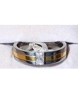 Attractive Gents Ring W/ 1.01ctw Cubic zirconia Made of Titanium - Size ... - €25,66 EUR