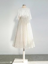 Summer Ivory White Polka Dot Modi Skirt Outfit High Waist Vintage Dot Tutu Skirt image 3