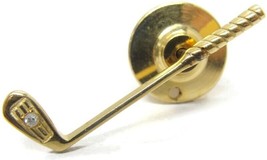 RFS 14K Gold Diamond Golf Club Neck Tie Tack Lapel Pin Vintage - £118.69 GBP
