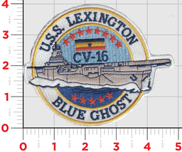 4&quot; Navy Uss Lexington CV-16 Blue Ghost Naval Ship Embroidered Patch - £27.52 GBP