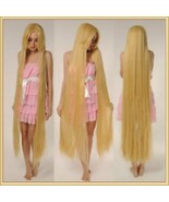 Straight Natural Beige Blonde Extra Long Length Long Bangs Center Parted... - £70.30 GBP