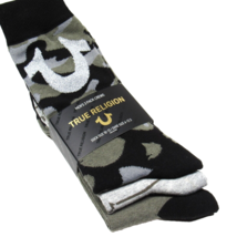 True Religion Men&#39;s Dress Socks 3 Pairs Camo Asstd. Black/Gray/Olive Combo 10-13 - £10.24 GBP