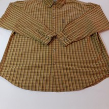 Columbia Mens Yellow & Brown Cotton Plaid Button-Down Collar Shirt Long Sleeve L image 12