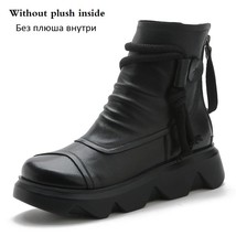 DRKANOL Handmade Ankle Boots Women Platform Boots Autumn Winter Warm Back Zipper - £83.41 GBP