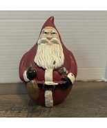 Antique Cast Iron Santa Claus Coin Bank Round Roly Poly Shape Christmas ... - $47.80 CAD