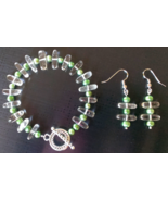 Handmade Designer Bracelet Crystal Nuggets &amp; Cultured Pearl Beads 6 3/4&quot;... - £15.79 GBP