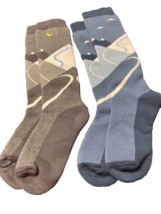 Kids Warm Ski Snow Socks 2 Pairs Gray/Blue Kids Size M (US size 4-6.5) NEW - £11.85 GBP