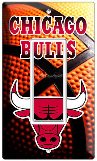 CHICAGO BULLS NBA BASKETBALL TEAM SINGLE GFI ROCKER LIGHT SWITCH PLATE ART COVER