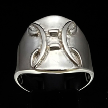 Sterling silver ring Gemini Zodiac symbol Horoscope astrology high polished 925  - £55.95 GBP