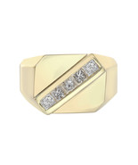 1.05 Carat Princess Cut Diamond Channel Setting Mens Ring 14K Yellow Gold - £1,049.17 GBP