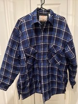 Vintage Sierra Pacific Men’s Quilt Lined Blue Flannel Shirt Jacket XL Casual - £29.79 GBP