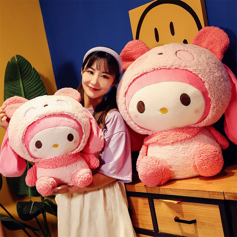 Oversized Sanrio My Melody Transform Into A Panda Throw Pillow Plush Stuffed Kaw - £10.38 GBP