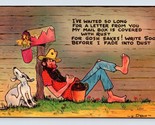 Comic Hillbilly Waited Long For a Letter UNP Linen Postcard F19 - $2.92