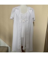 Cinema Etoile white Peignoir Robe Chemise Lace chiffon Set Bridal Size L - £23.36 GBP