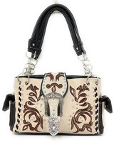 Texas West Western Style Rhinestone Concho Buckle Concealed Carry Purse Women Sh - £37.97 GBP