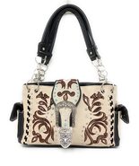 Texas West Western Style Rhinestone Concho Buckle Concealed Carry Purse Women Sh - $47.51