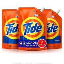 Tide Liquid Laundry Detergent Smart Pouch, Original Scent, 48oz (3 Pack) - £23.26 GBP