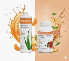 Herbal Tea Concentrate Peach Flavor 3.6Oz &amp;  Mandarin Aloe Pint Exp5/27 - $129.21 CAD