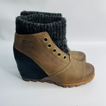 Sorel Joanie Sweater Wedge Ankle Winter Boots NL2336-227 Taupe Size 7.5 - £46.65 GBP