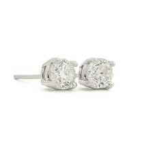 Round Diamond Stud Earrings 14K White Gold 4-Prong Basket, .60 CTW - £1,411.99 GBP