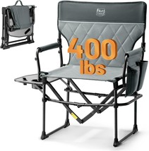 Timber Ridge Heavy Duty Camping Chair With Compact Size, Portable, Grey - £92.93 GBP