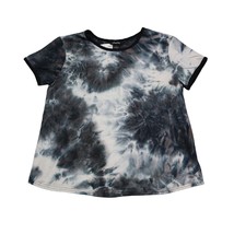 Justify Shirt Womens L Black Tie Dye Round Neck Short Sleeve Pullover Tee - £14.03 GBP